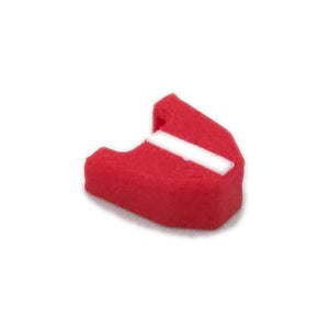 Close-up of a single red no-mar tip for the Milwaukee M18 FUEL 18-gauge brad nailer (2746-20, OEM part 42-38-0017)